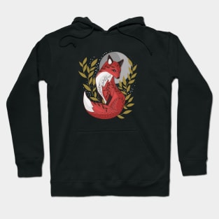 Red Fox Under Moonlight Hoodie